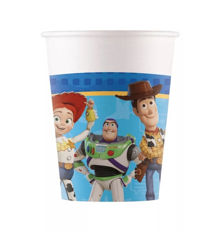 8 Toy Story Kartonnen Bekers Verjaardag Kinderfeestje, Ophalen of Verzenden, Nieuw, Feestartikel, Verjaardag