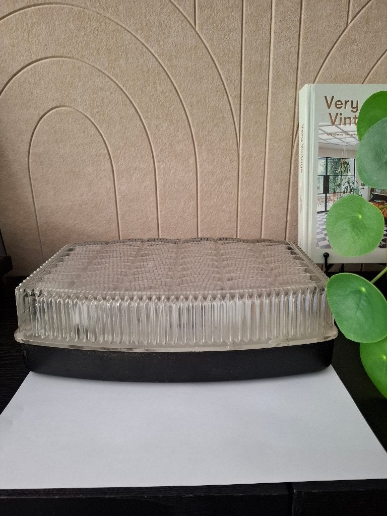 Vintage plafondlamp wandlamp, Ophalen of Verzenden, Gebruikt, Glas, Plafondlamp