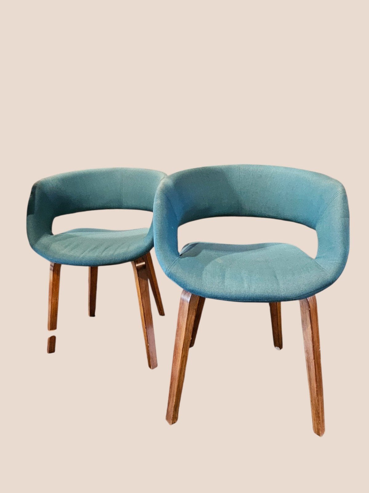 Set van 2 moderne stoelen - Blauw/Groen, Ophalen, Gebruikt, Drie, Blauw