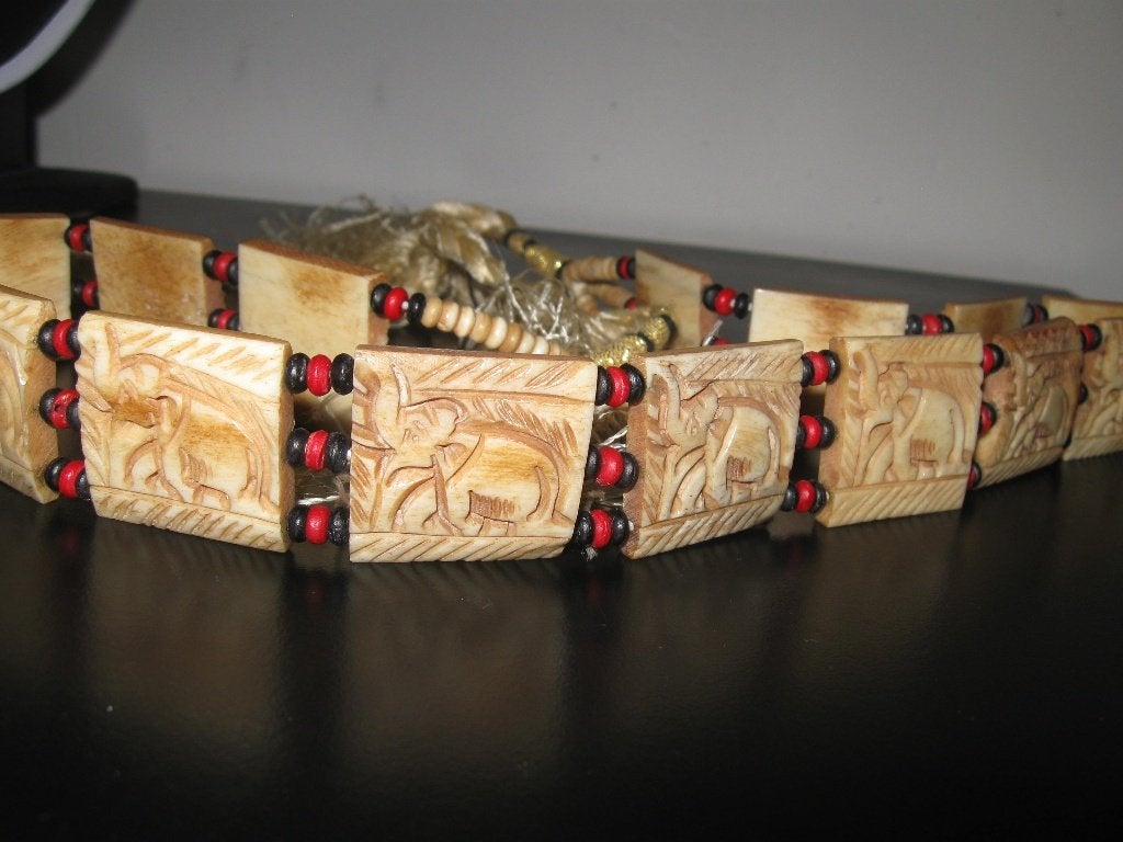 Mooie ceintuur riem heupriem olifantjes boho fairtrade, Ophalen of Verzenden, Zo goed als nieuw, Overige kleuren, 100 cm of meer
