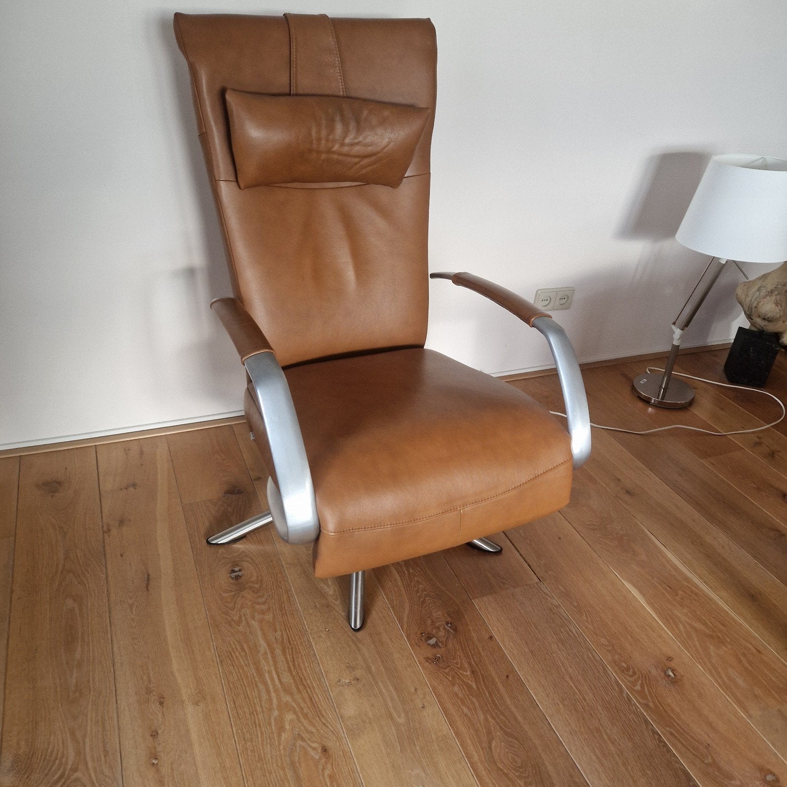 Leren relaxfauteuil - Nette staat, Gebruikt, Bruin, Ophalen of Verzenden, Leer