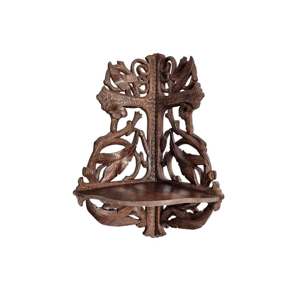 Antiek Zwarte Woud hoek wandconsole, eind 19e eeuw, Antiek en Kunst, Ophalen of Verzenden