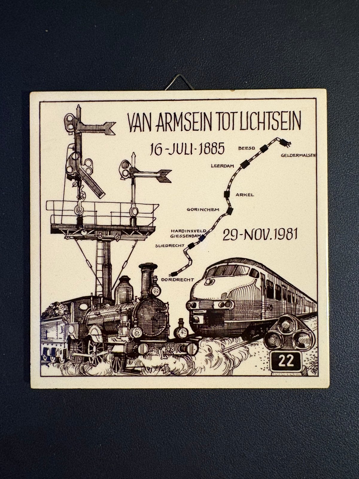 Tegeltje ‘Van armsein tot lichtsein’, Ophalen of Verzenden, Zo goed als nieuw, Trein