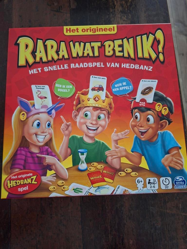Rara Wat Ben Ik? Het Snelle Raadspel van Hedbanz, Vijf spelers of meer, Ophalen of Verzenden, Gebruikt, Spin Master
