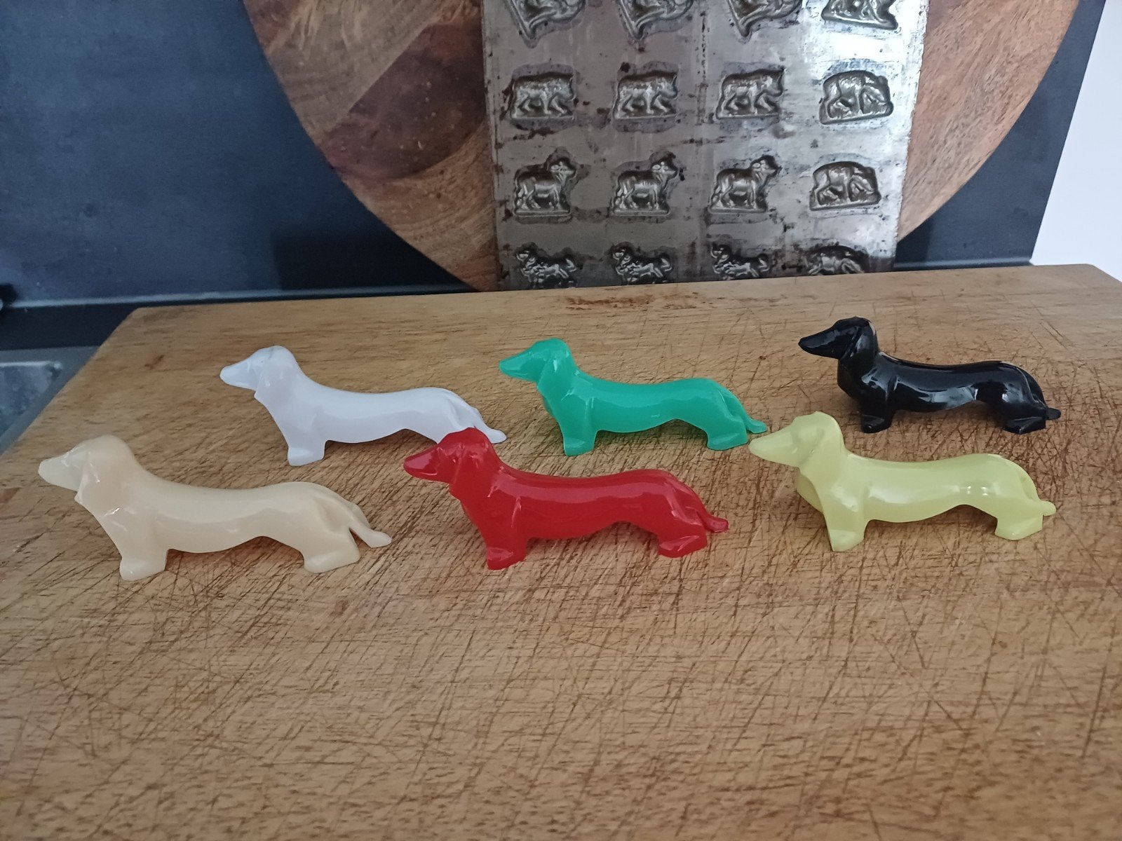 Unieke zeldzame vintage Messenleggers Tekkel in 6 kleuren, Verzenden
