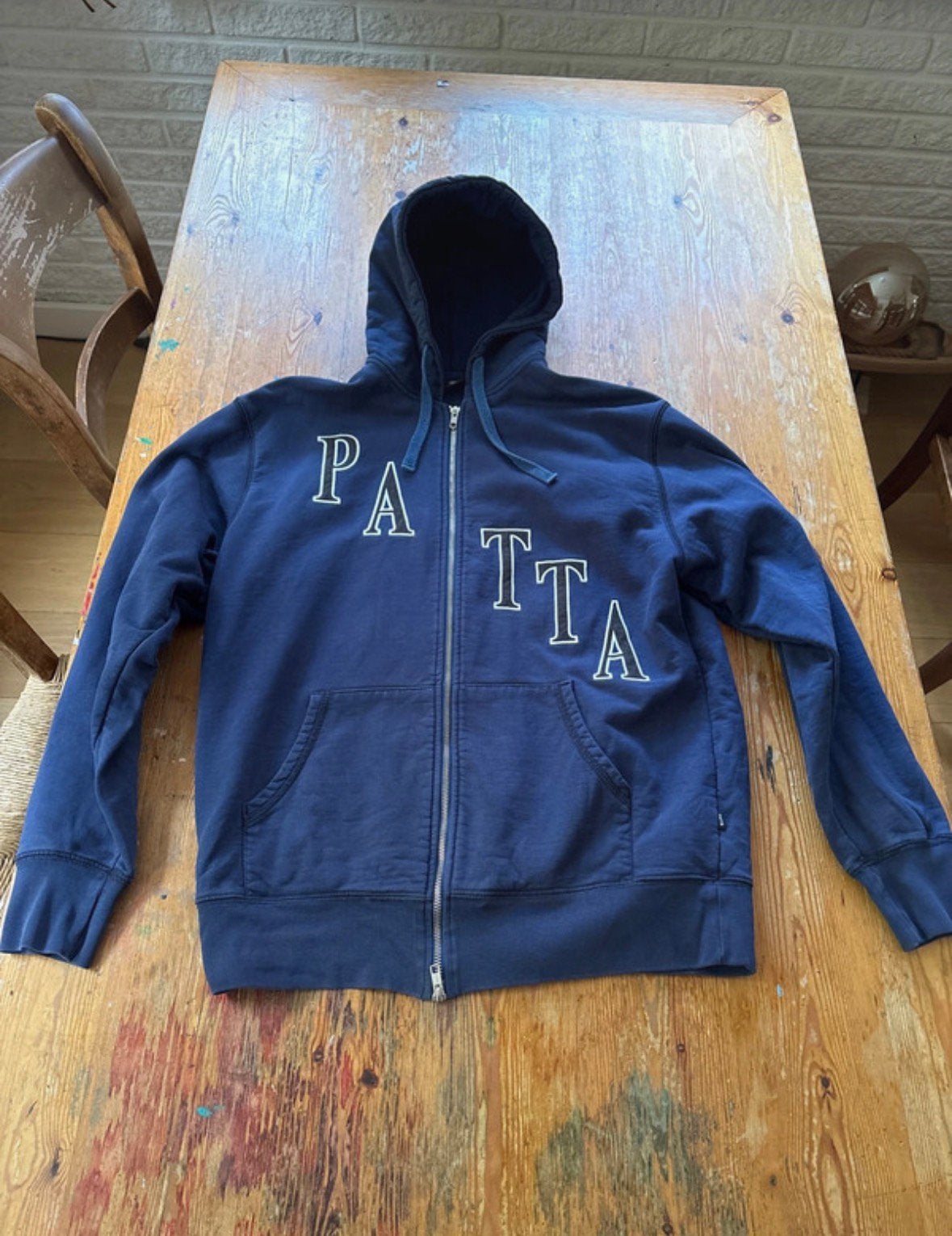 Patta zip up hoodie, Kleding | Heren, Ophalen of Verzenden, Zo goed als nieuw, Maat 56/58 (XL), Blauw