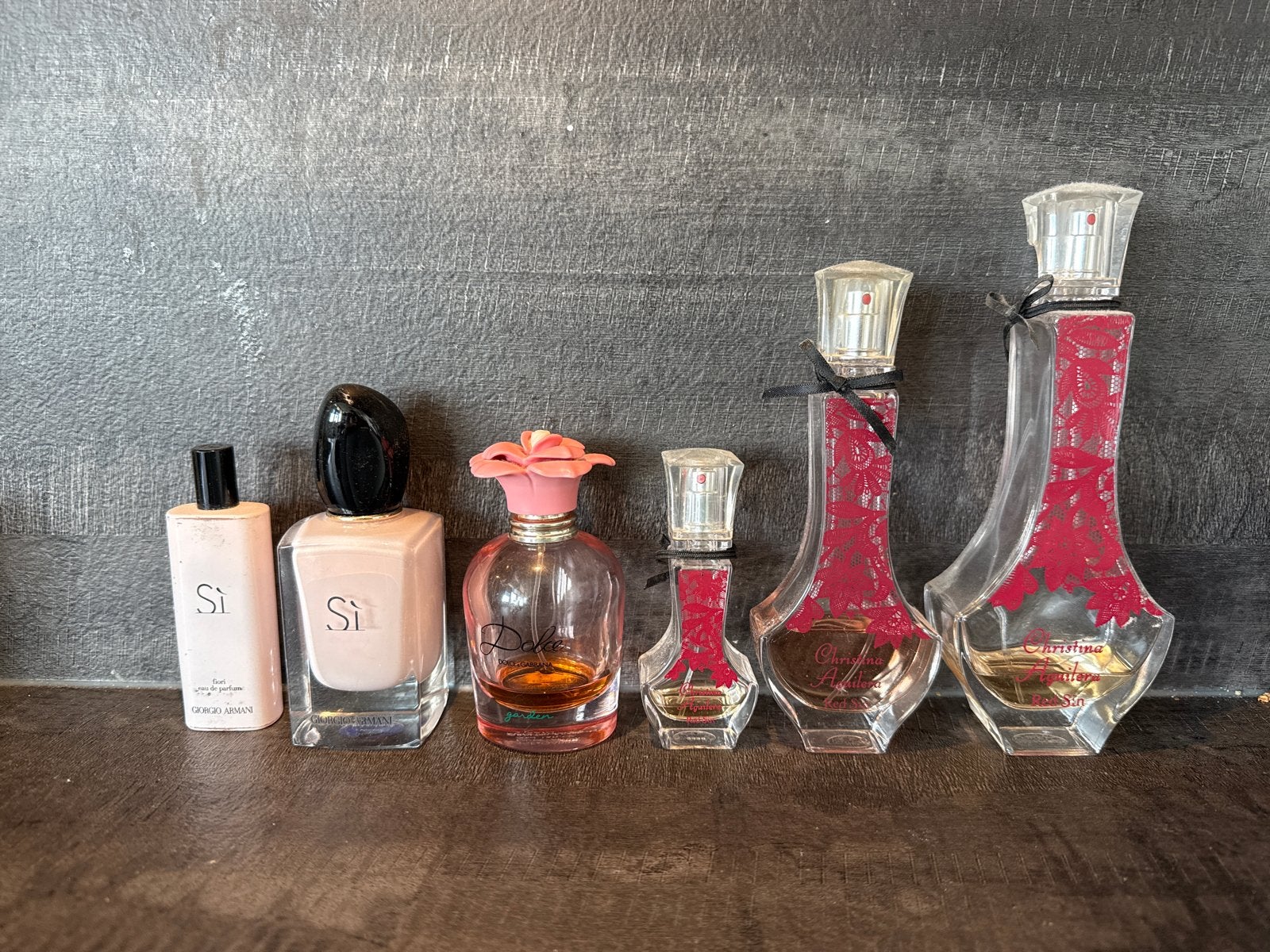 Parfumflesjes: Armani Si, Dolce Garden, Christina Red Sin, Ophalen, Gebruikt