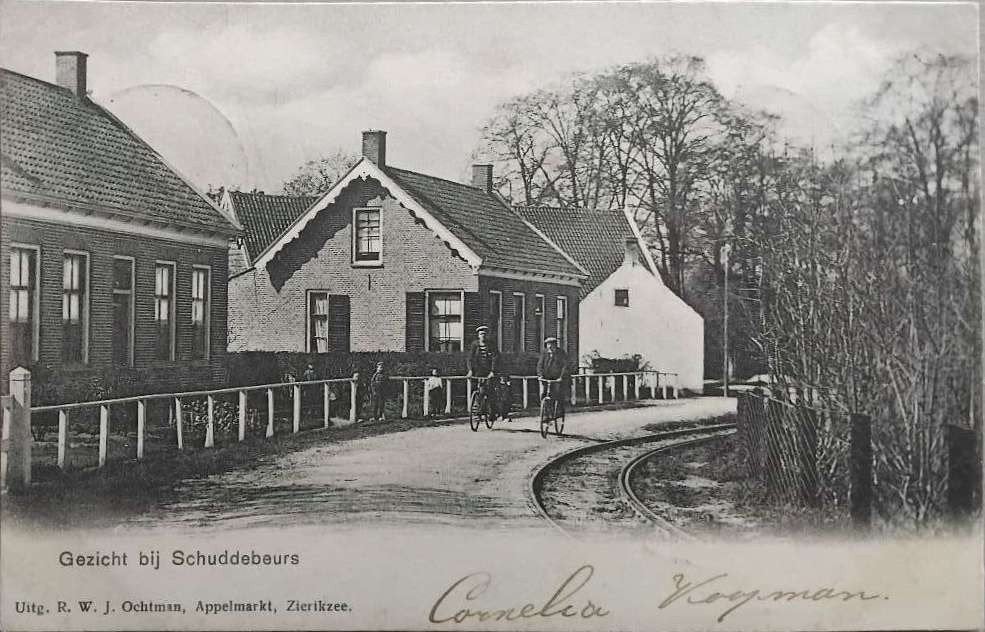 Schuddebeurs (Zeeland) – RTM tramrails & fietsers (ca. 1900), Verzenden, Voor 1920, Gelopen, Zeeland