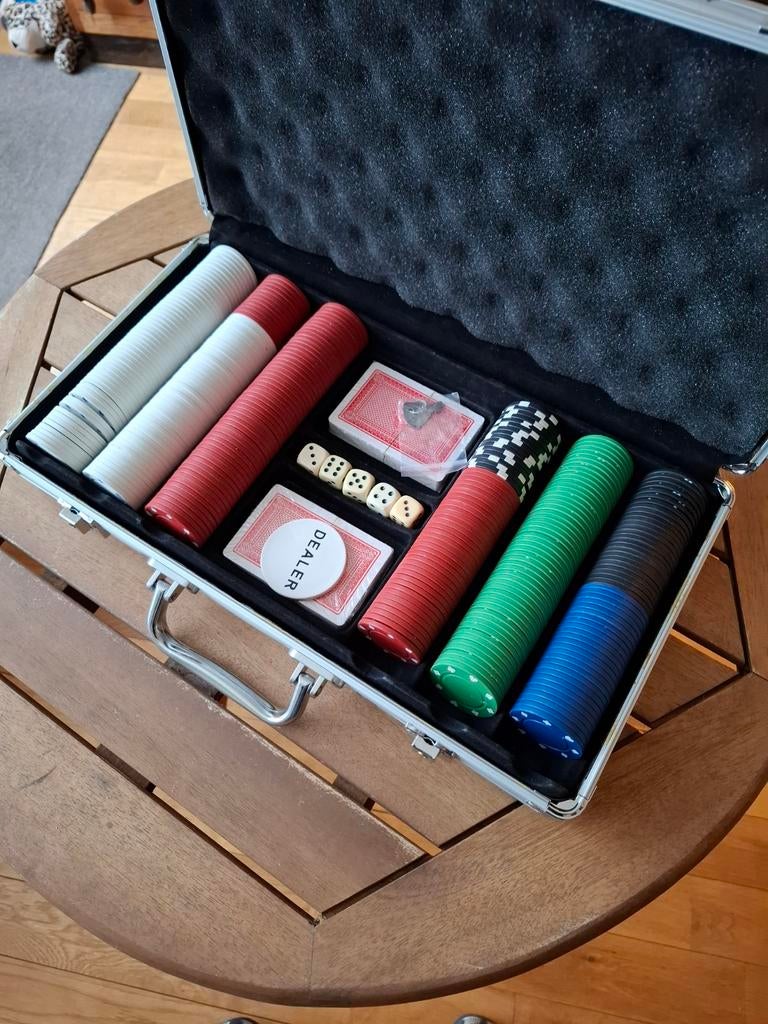 Prachtige pokerkoffer compleet, Hobby en Vrije tijd, Gezelschapsspellen | Kaartspellen, Ophalen of Verzenden, Zo goed als nieuw