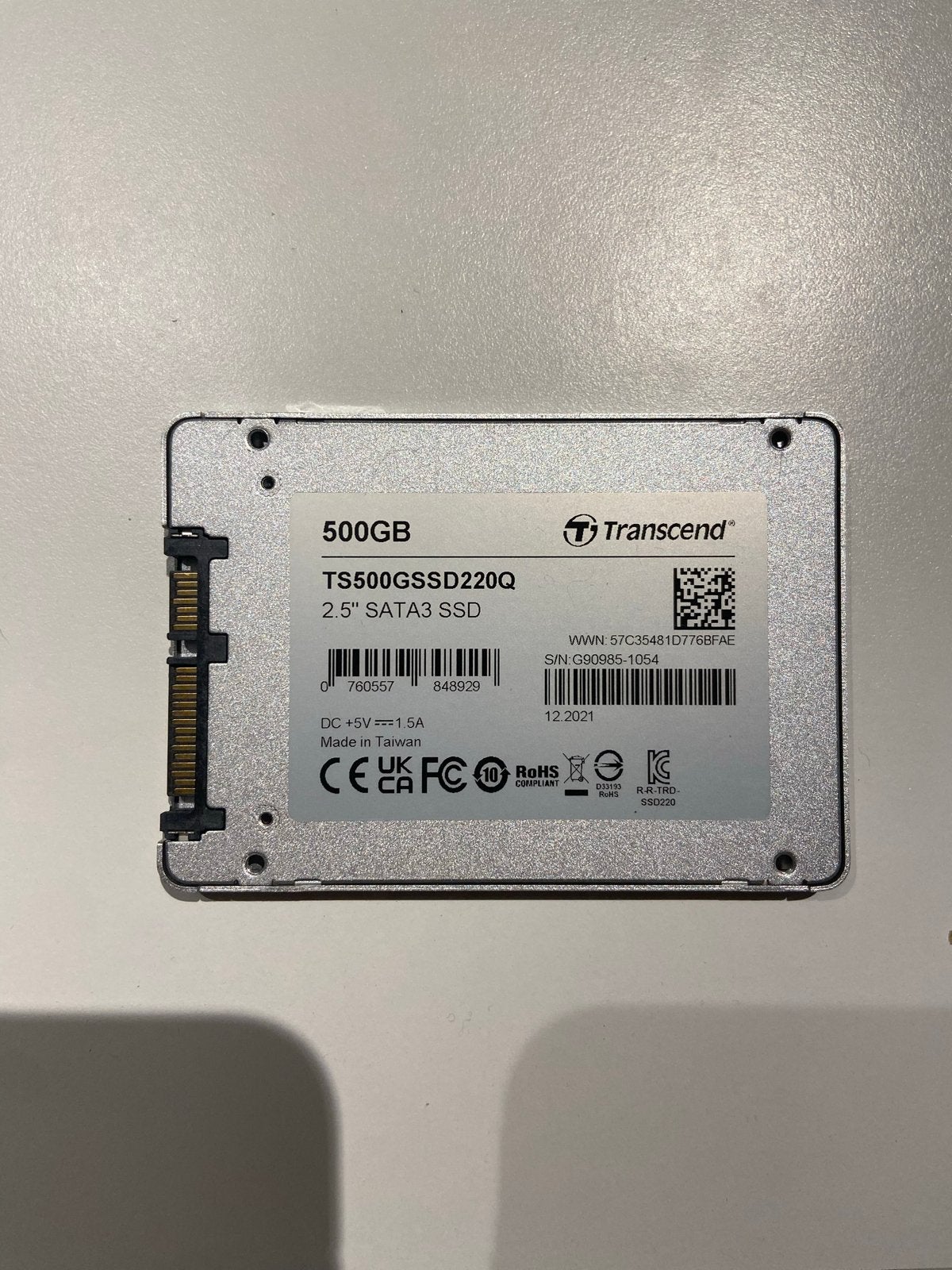 Transcend 500GB SSD220Q 2.5" SATA3 SSD, Computers en Software, Harde schijven, Intern, Server, Ophalen of Verzenden, Zo goed als nieuw