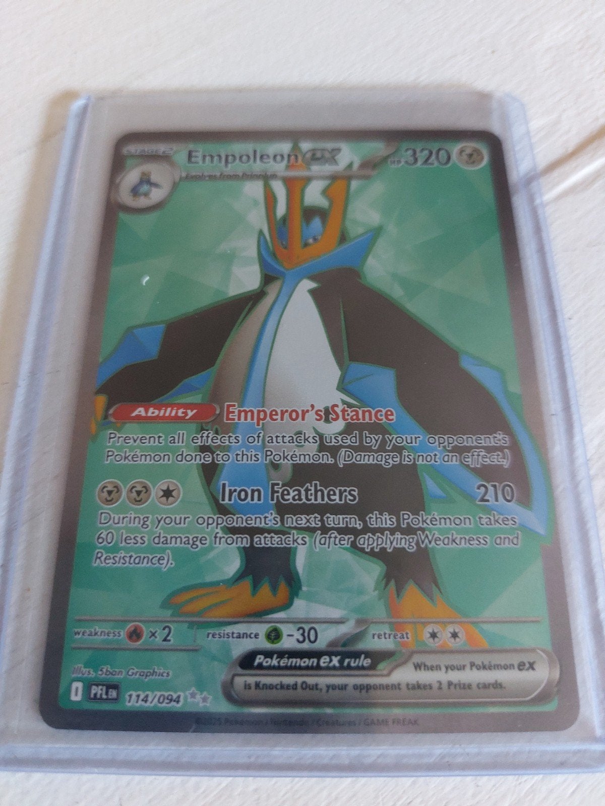 Empoleon EX 114/094 Pokemon Kaart - Zo goed als nieuw, Ophalen of Verzenden, Zo goed als nieuw, Losse kaart