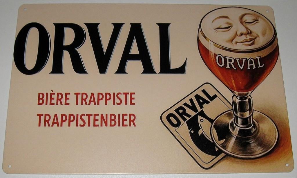 ORVAL BIER : Metalen Bord Orval Trappistenbier, Verzamelen, Biermerken, Verzenden, Nieuw, Reclamebord, Plaat of Schild, Overige merken