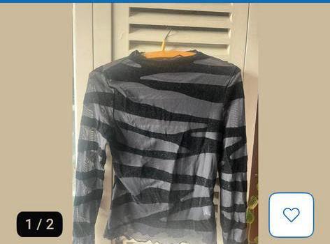 Grijs zwart  gaas topje, Kleding | Dames, Ophalen of Verzenden, Zo goed als nieuw, Zwart, Zonder mouw