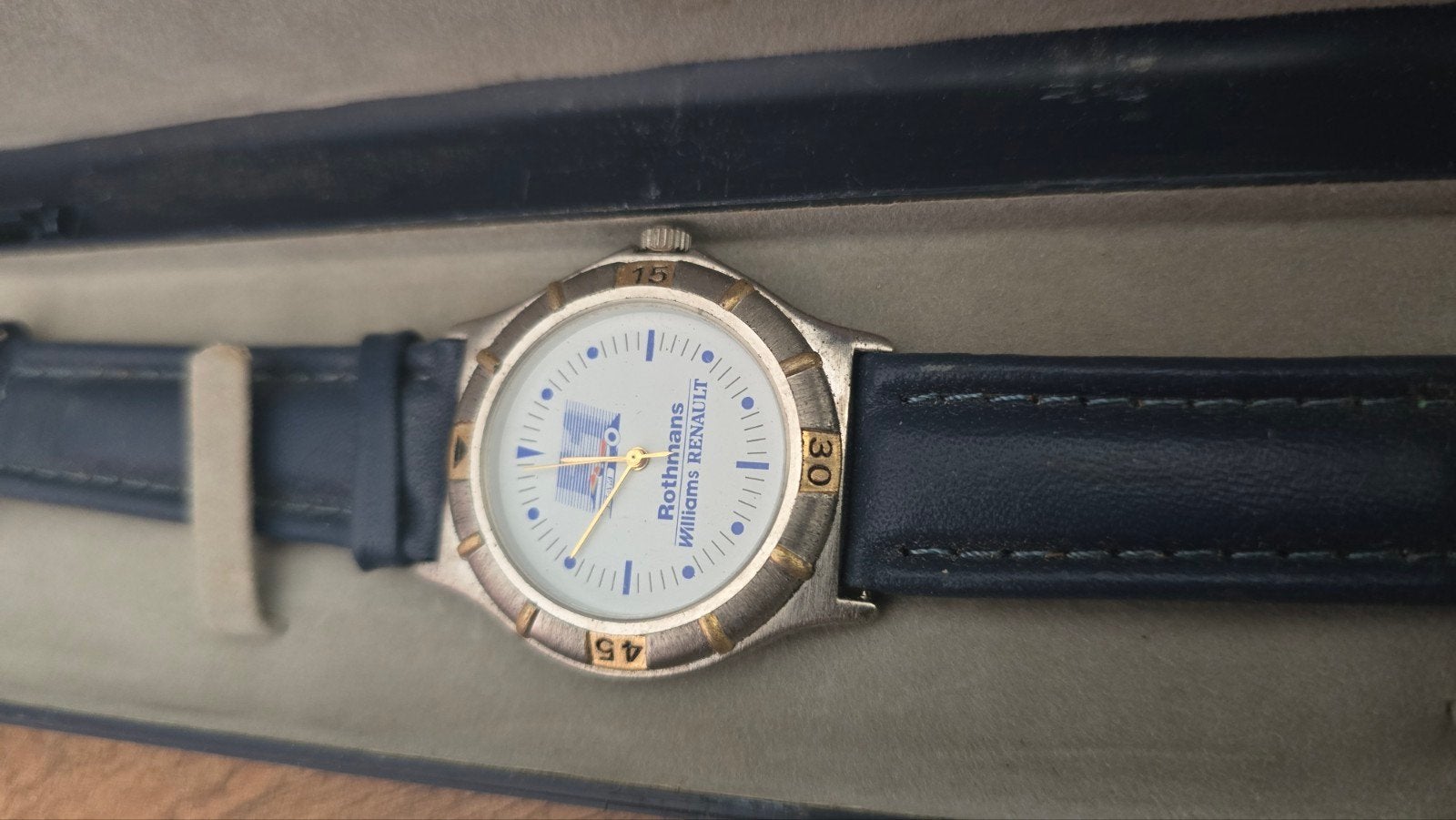 Rothmans Williams Renault horloge - ongedragen in doos, Overige merken, Leer, Staal, Polshorloge