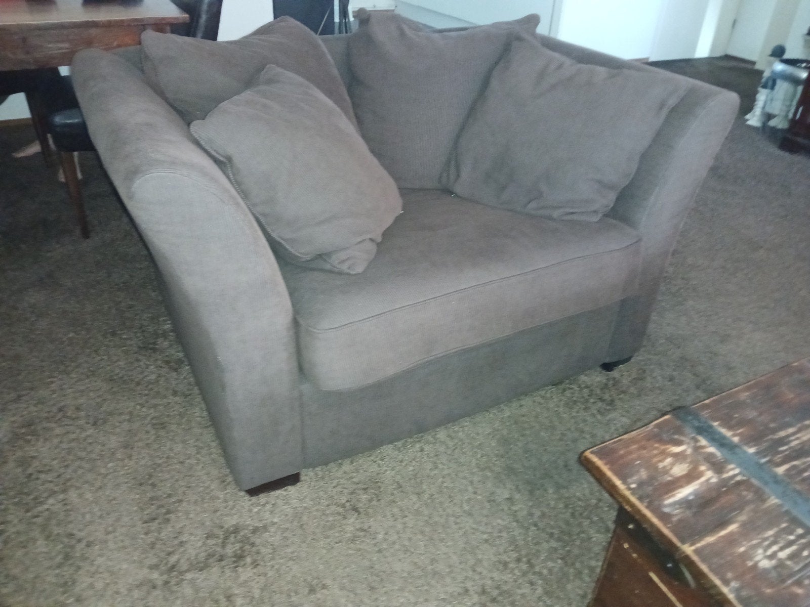 Ribfluelen love seat(1,5 zitsbank)., Ophalen, Overige materialen, Gebruikt, 75 tot 100 cm