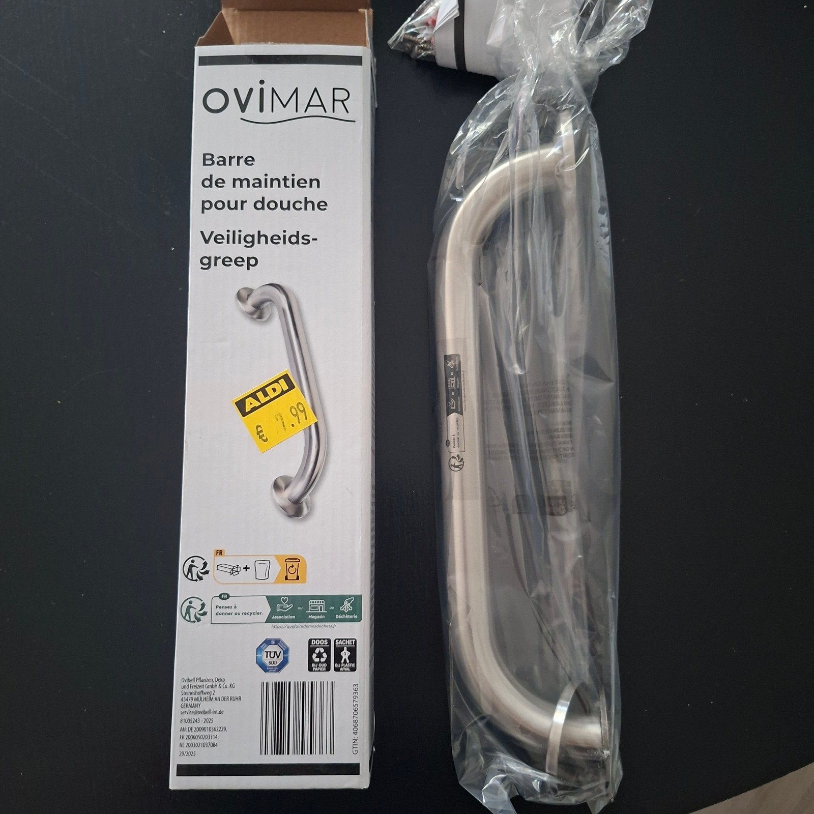 Ovimar Veiligheidsgreep voor Douche/Bad - RVS, Ophalen of Verzenden, Nieuw