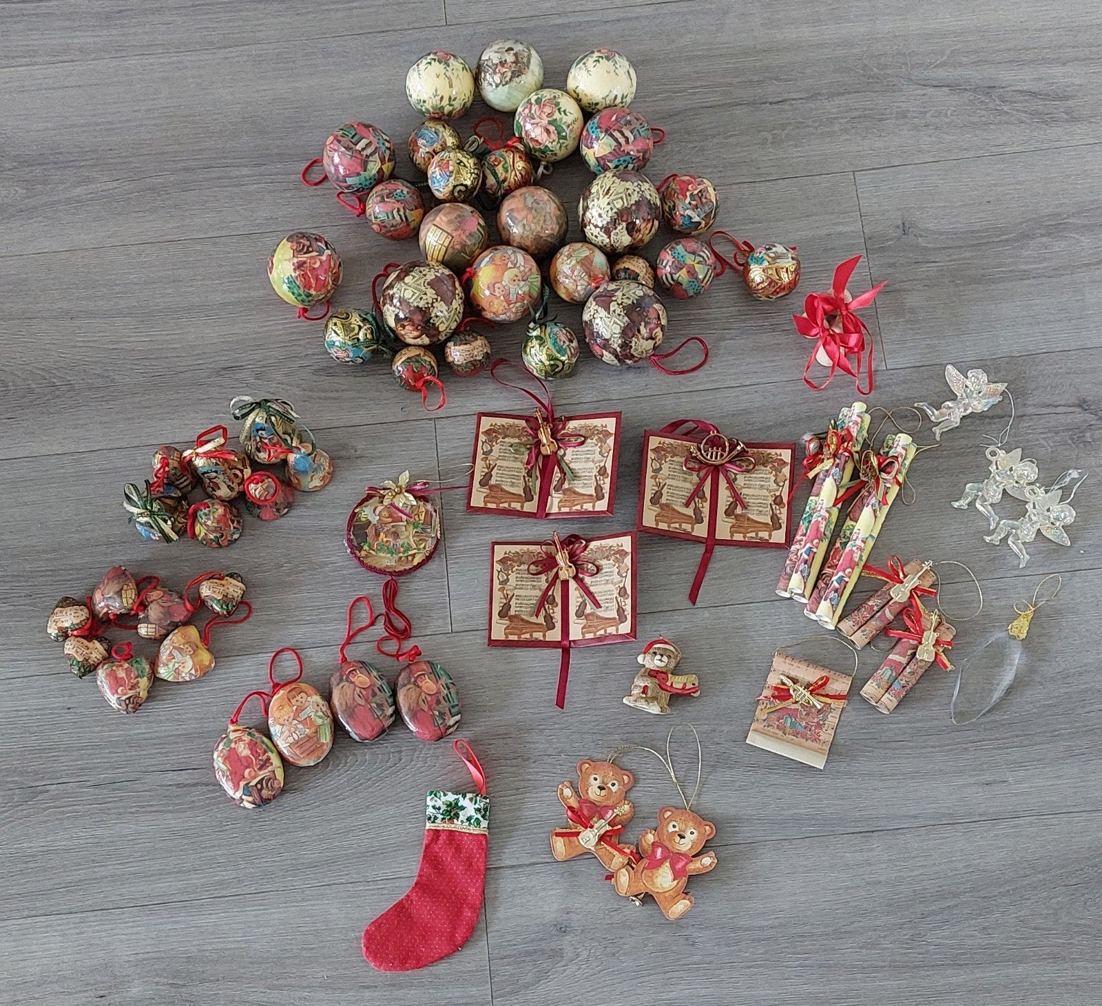 63 delige oude kerstversiering, Diversen, Kerst, Ophalen of Verzenden