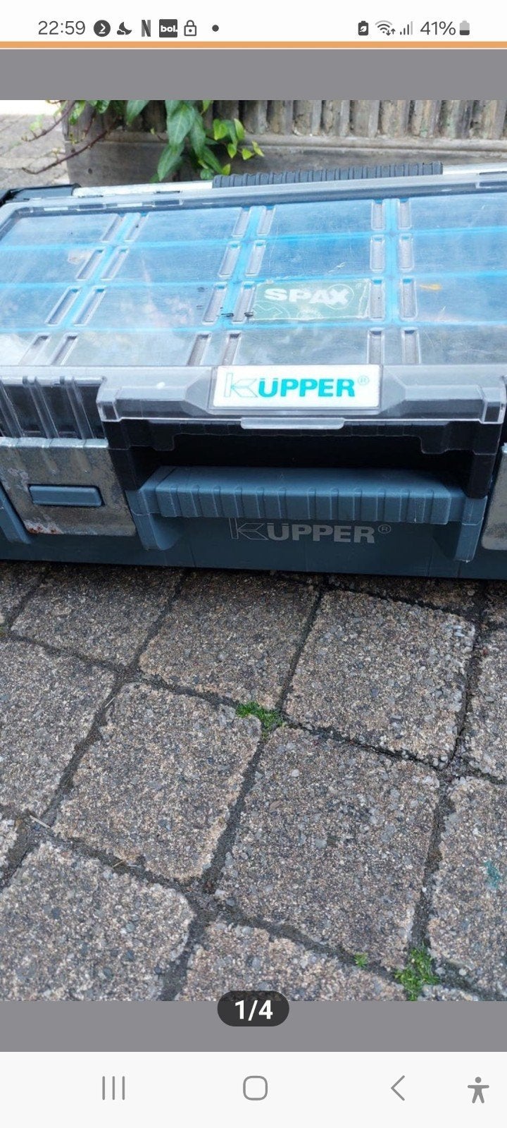 Gereedschapskist met inhoud - Kupper, Doe-het-zelf en Verbouw, Gereedschapskisten, Gebruikt, Gevuld, Ophalen