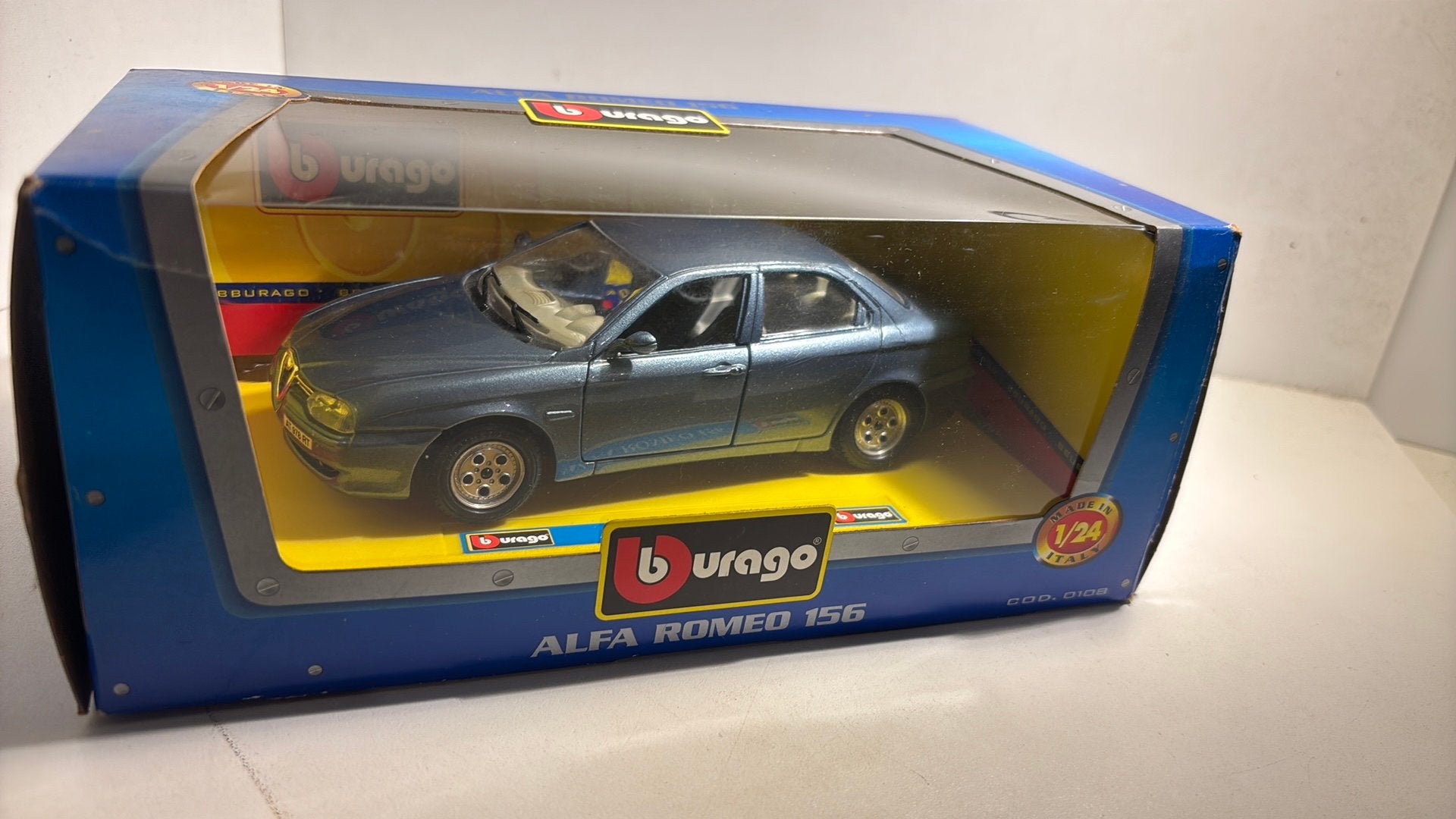 Alfa romeo 156 bleu 1.24, Hobby en Vrije tijd, Ophalen of Verzenden, Bburago, A, A