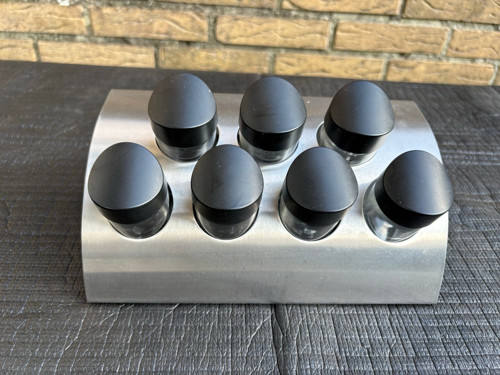 Brabantia kruidenrek met 8 glazen potjes, Zilver, Ophalen of Verzenden, Metaal, Brabantia