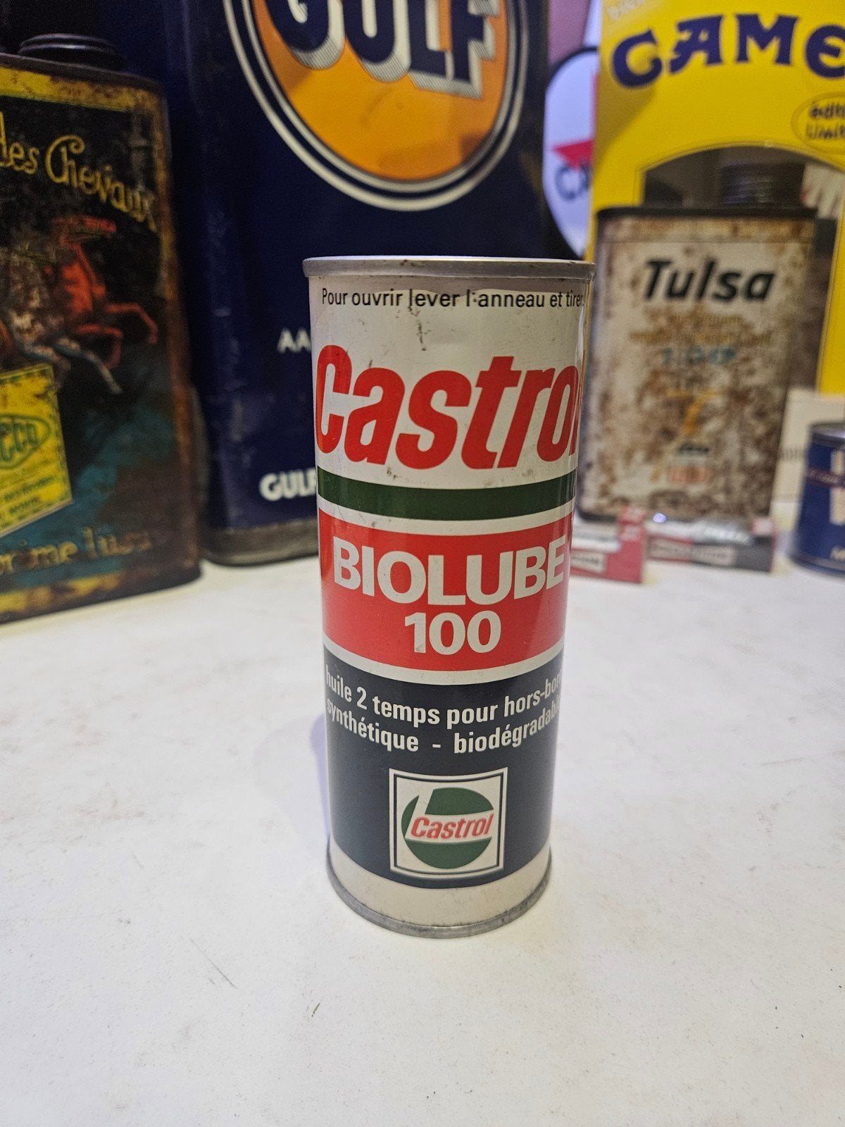 Castrol Olieblik 2T tweetakt outboard olieblik 2stroke, Verzamelen, Ophalen of Verzenden, Gebruikt, Overige