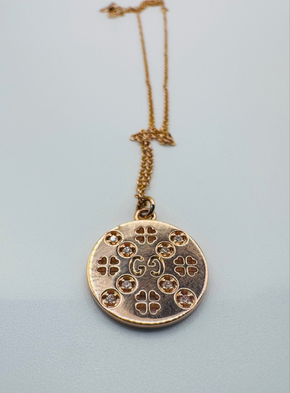 Gucci Roze Gouden Diamanten Bloemenketting, Ophalen of Verzenden, Zo goed als nieuw, Roze, Met edelsteen