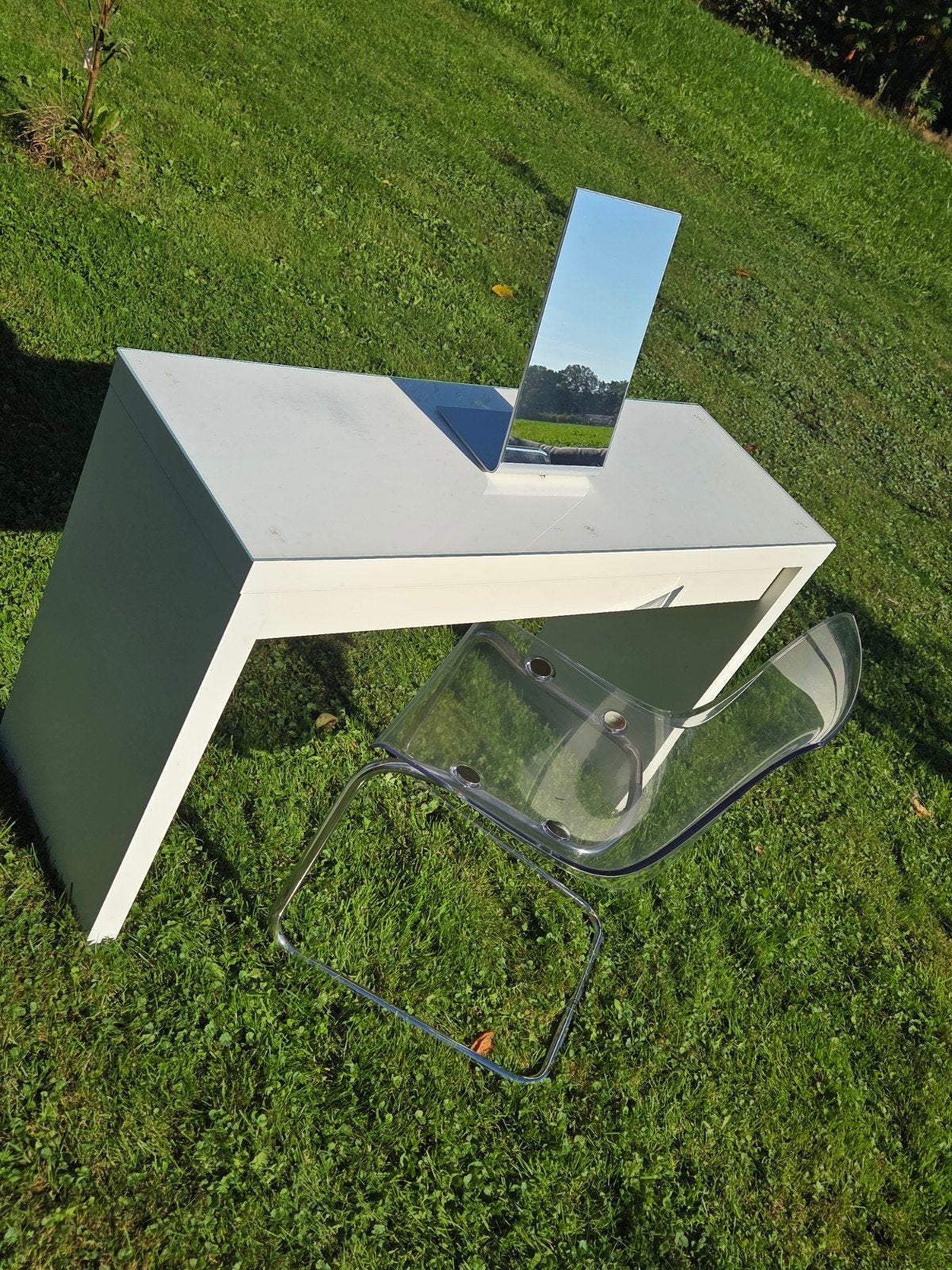 Malm make-up tafel + Tobias stoel + spiegel, Ophalen, Gebruikt, 50 tot 100 cm, Minder dan 100 cm