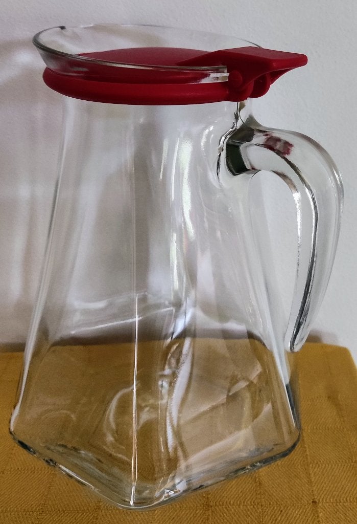 Vintage, zeshoekige sapkan/schenkkan/waterkan met deksel, Ophalen of Verzenden, Gebruikt