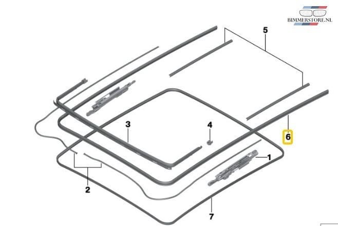 Panorama schuifdak pakking BMW X3 / X5 / X7 serie G01 F97 G0, Auto-onderdelen, -, -, Nieuw, Ophalen of Verzenden