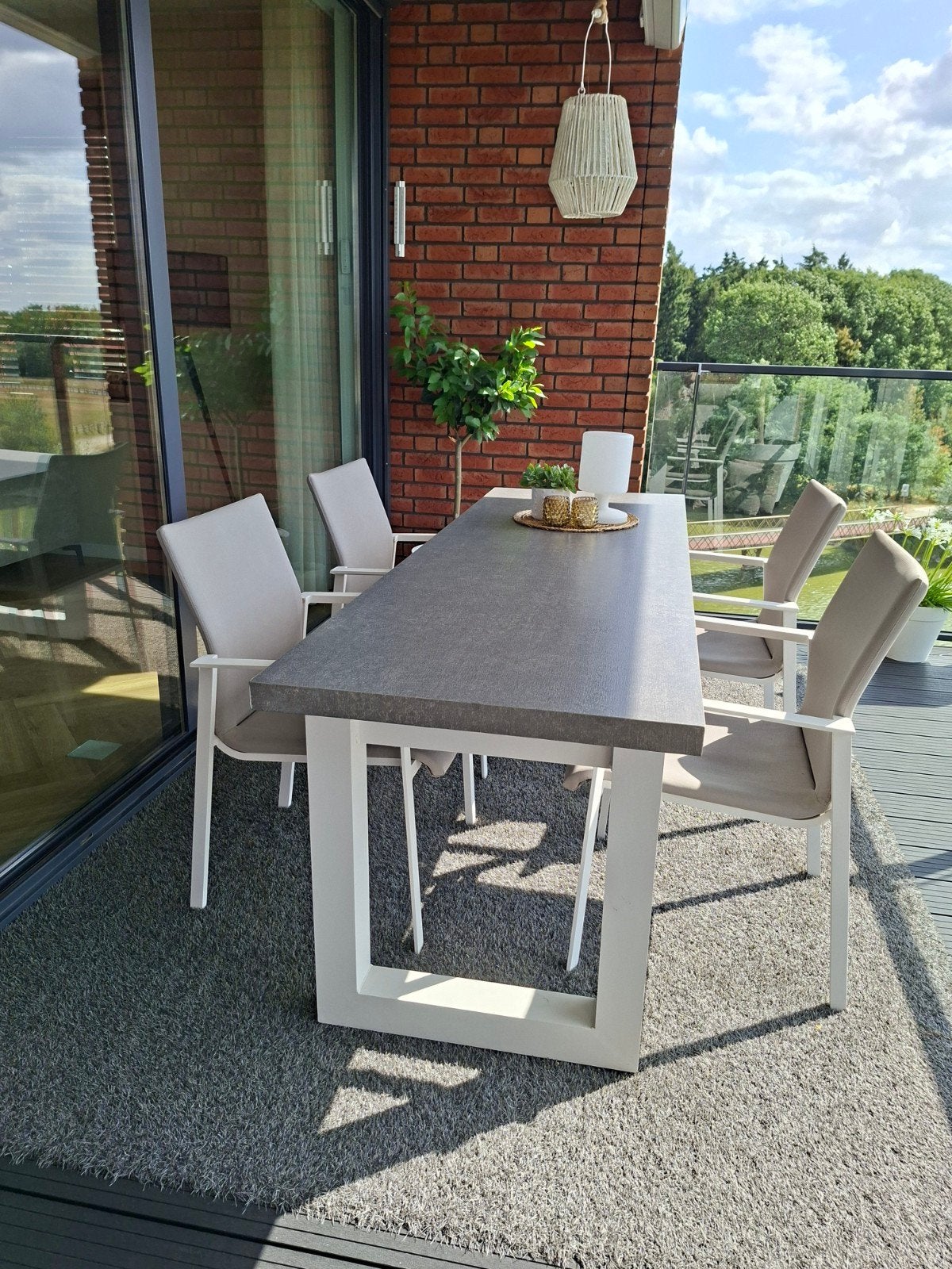Eettafel buiten +4 stoelen, Tuin en Terras, Tuinsets en Loungesets, Zo goed als nieuw, Tuinset, Aluminium, 4 zitplaatsen, Eettafel