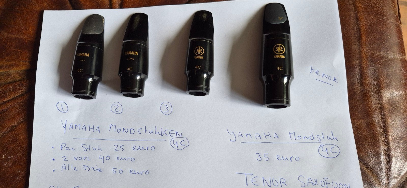 Yamaha 4 c mondstukken  saxofoon, Muziek en Instrumenten, Ophalen of Verzenden, Gebruikt, Alt