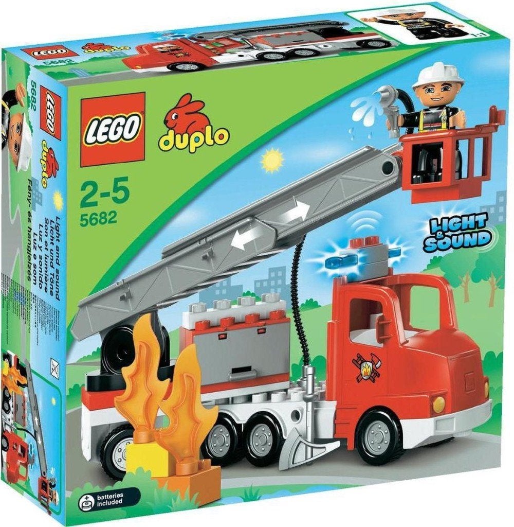 LEGO Duplo 5682_Brandweerwagen, Ophalen, Gebruikt, Duplo, Complete set
