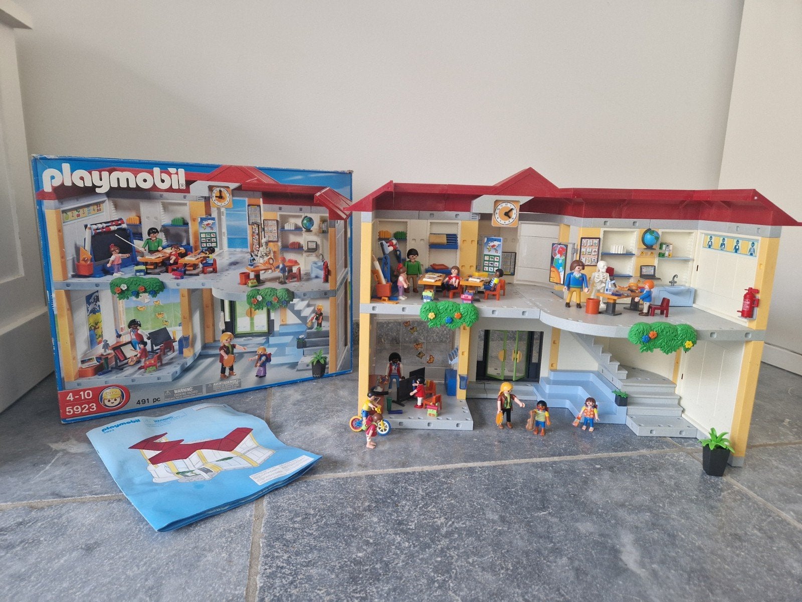 Zgan Playmobil School  (in doos en met extra's), Gebouw, Complete set, Ophalen of Verzenden, Zo goed als nieuw