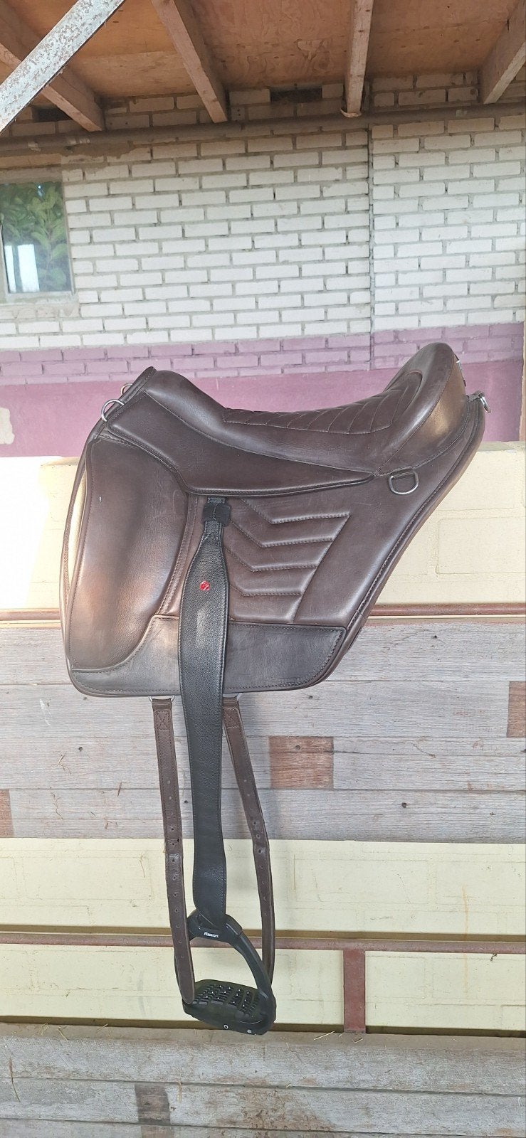Edix zadel fusion Baroq Brown leather / bruin leer, L (17.5 inch), Ophalen of Verzenden, Edix, Recreatie
