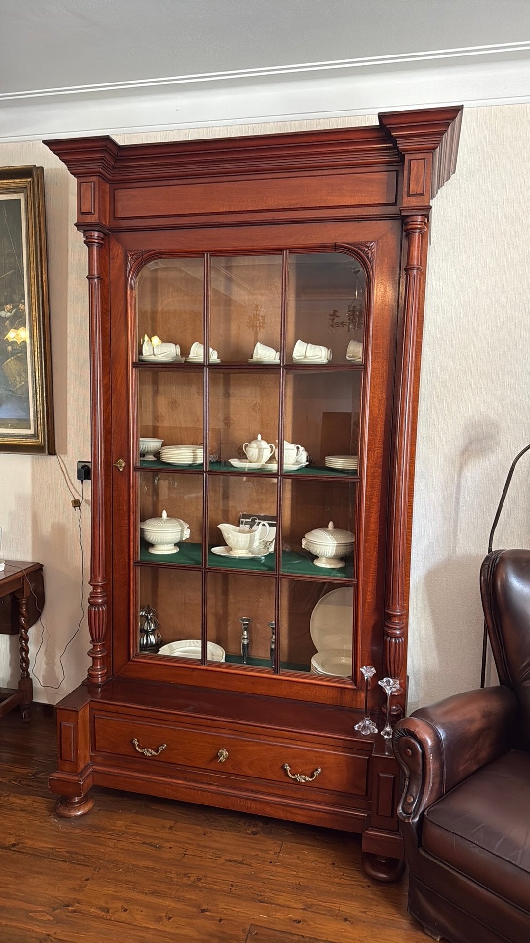 Servies kast, Huis en Inrichting, Ophalen, Gebruikt, 100 tot 150 cm, 200 cm of meer