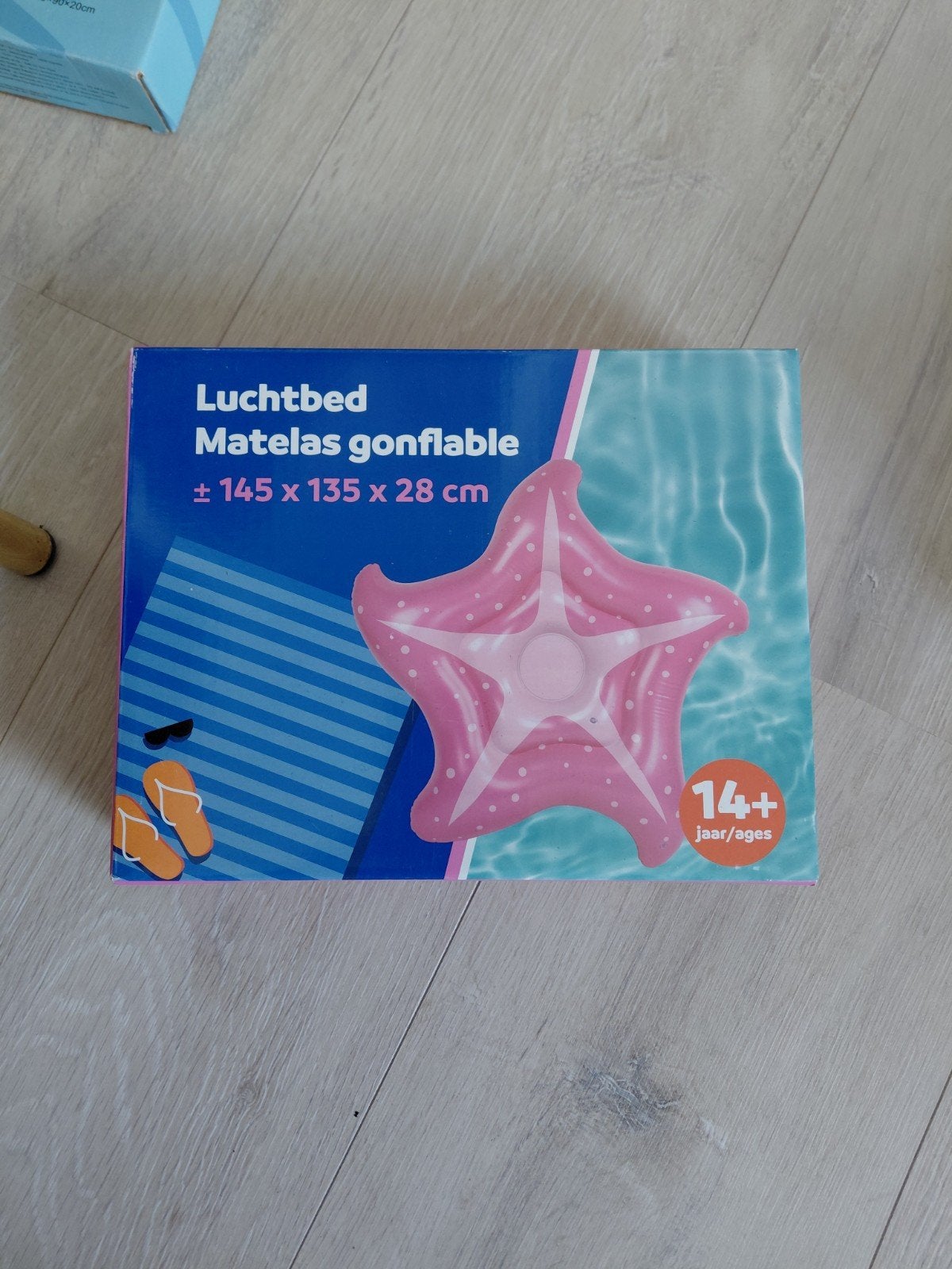 Roze zeester luchtbed strand waterspeelgoed- 145x135x28 cm, Ophalen of Verzenden, Nieuw, 1-persoons