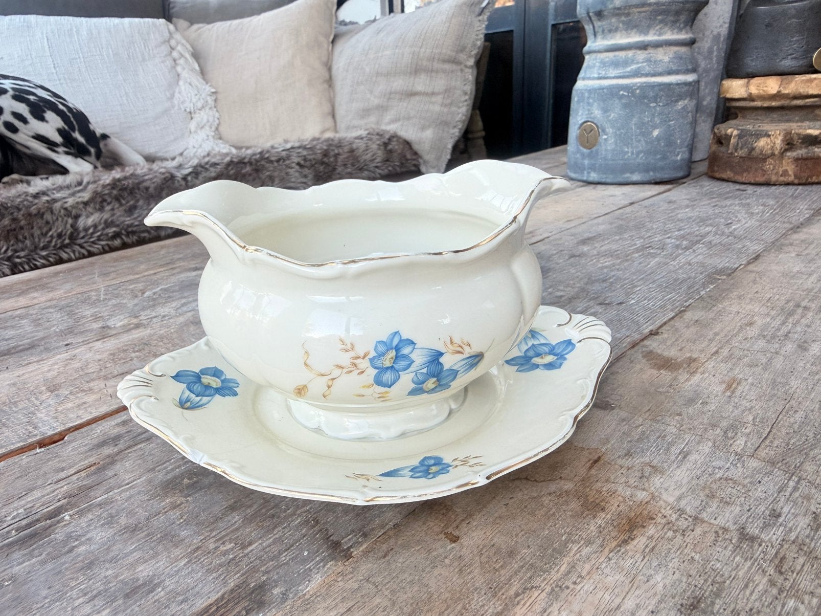 Prachtige Vintage Haas & Czjzek Porseleinen Sauskom, Ophalen