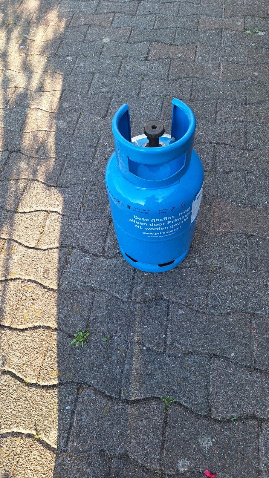 Primagaz blauwe stalen gasfes, Ophalen