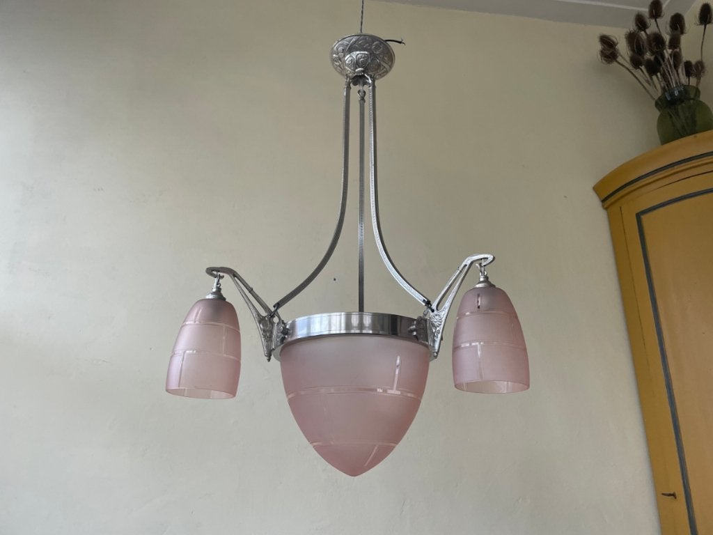 Lamp Hanglamp Plafondlamp Art Deco 1930 Frans, Ophalen of Verzenden