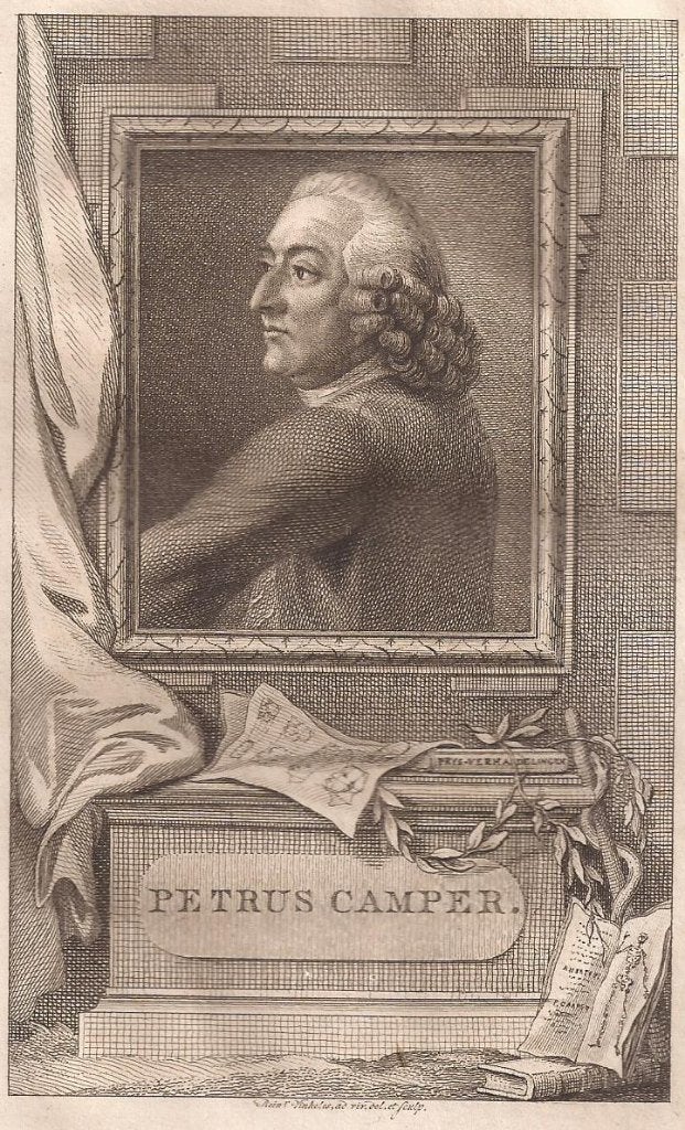 Portret van Petrus Camper (1722-1789) gravure Rein. Vinkeles