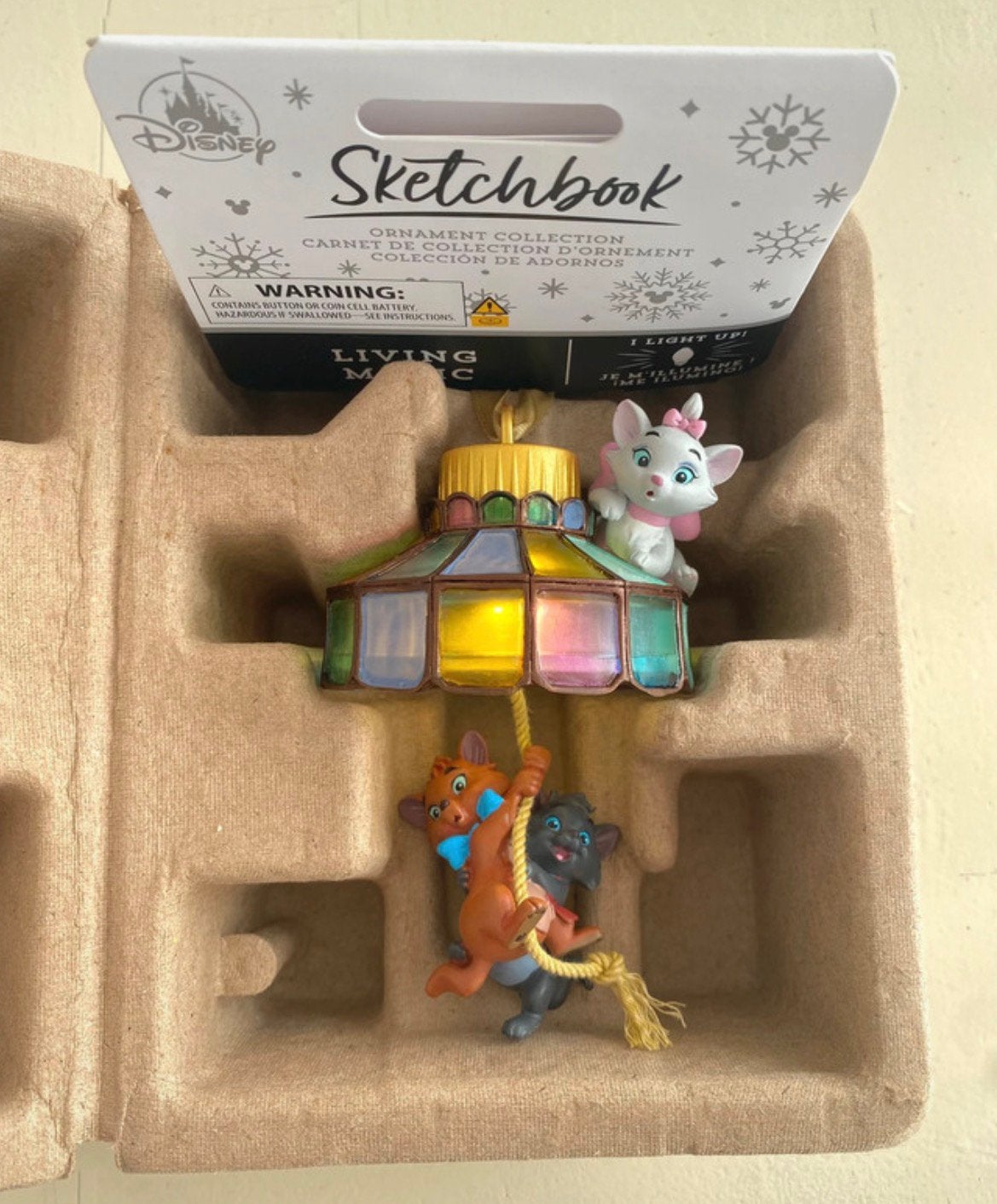 Disney Aristocats lamp ornament Marie, Toulouse en Berlioz, Ophalen of Verzenden, Overige figuren, Nieuw, Beeldje of Figuurtje