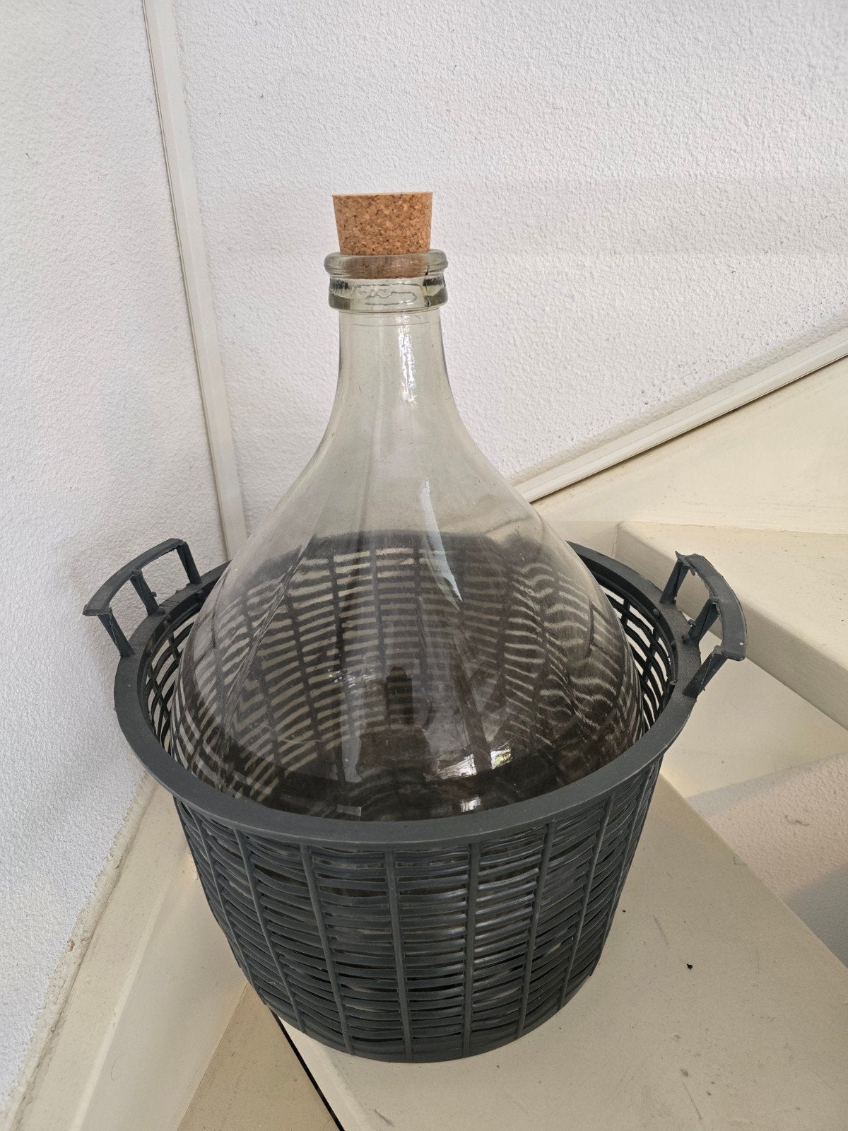 Glazen Wijngist Fles met Mand - 10 Liter (Terrarium Ecosyste, Ophalen, Nieuw