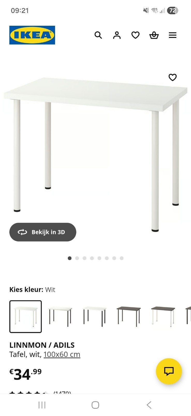 Tafel 100x60, Ophalen