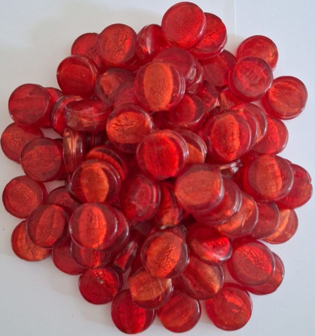 Partij 1 kilo grote silverfoil ronde glaskralen 25 mm 6, Hobby en Vrije tijd, Verzenden, Nieuw, Kraal
