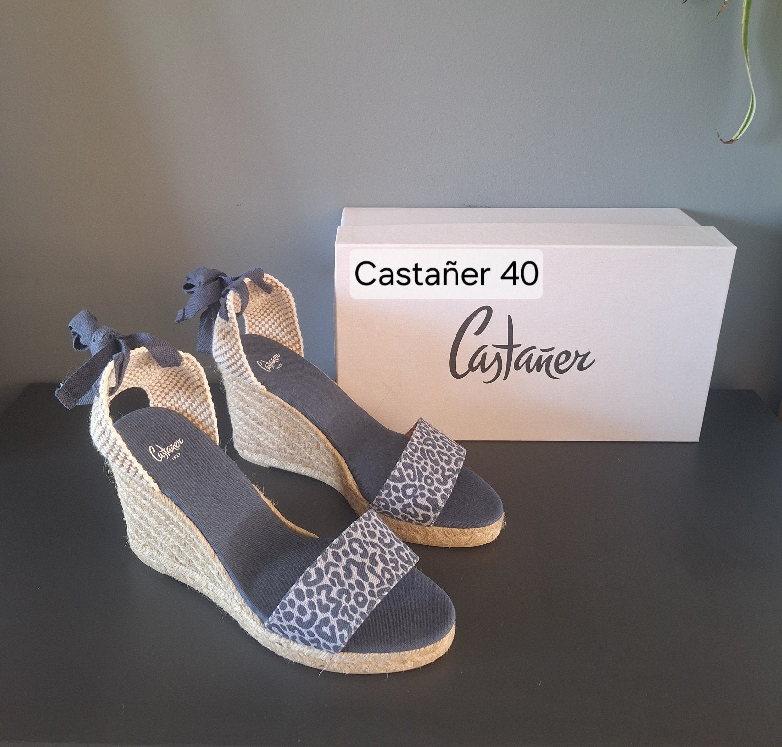 Castañer blauwe espadrilles sleehakken met strikkoord 40, Blauw, Nieuw, Ophalen of Verzenden, Espadrilles of Moccasins