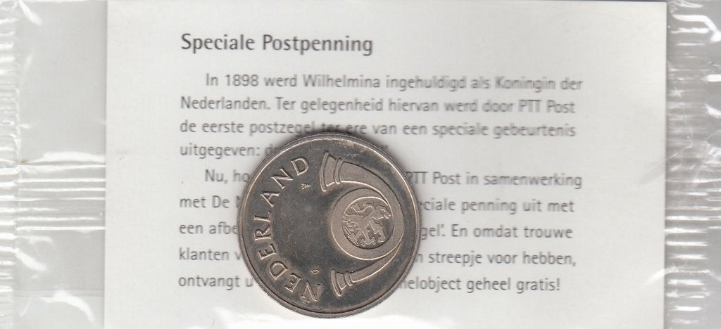 Nederland speciale postpenning '98 afbeelding kroningszegel, Ophalen of Verzenden, Overige materialen, Nederland