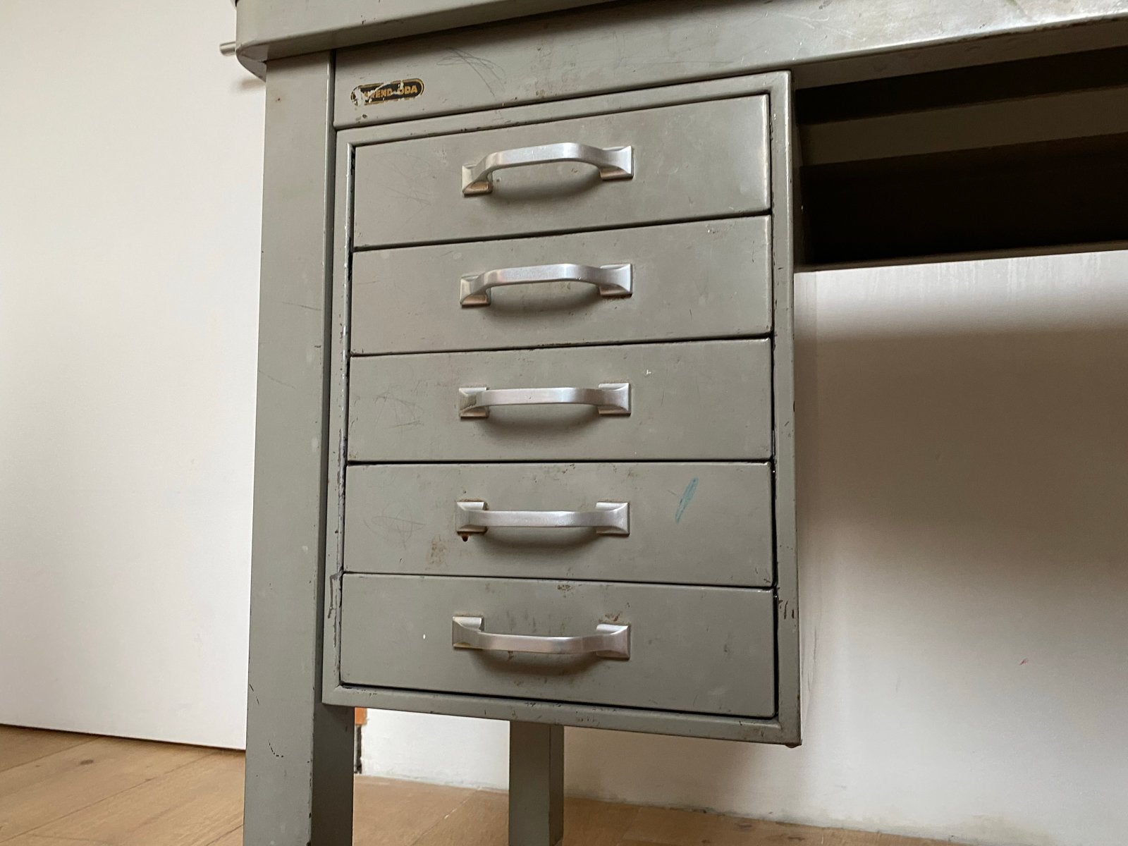 Ahrend Oda Vintage Bureau - Industrieel Design, Ophalen, Overige typen, Gebruikt, Met lades