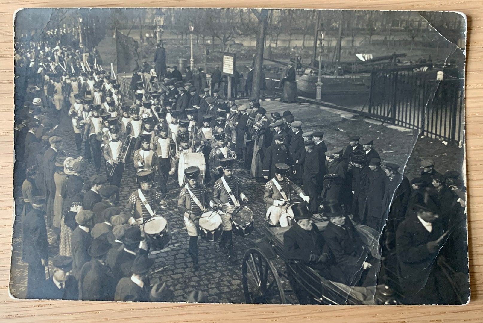 Oude fotokaart Gorinchem, optocht 1914, Ophalen of Verzenden, Voor 1920, Gelopen, Zuid-Holland