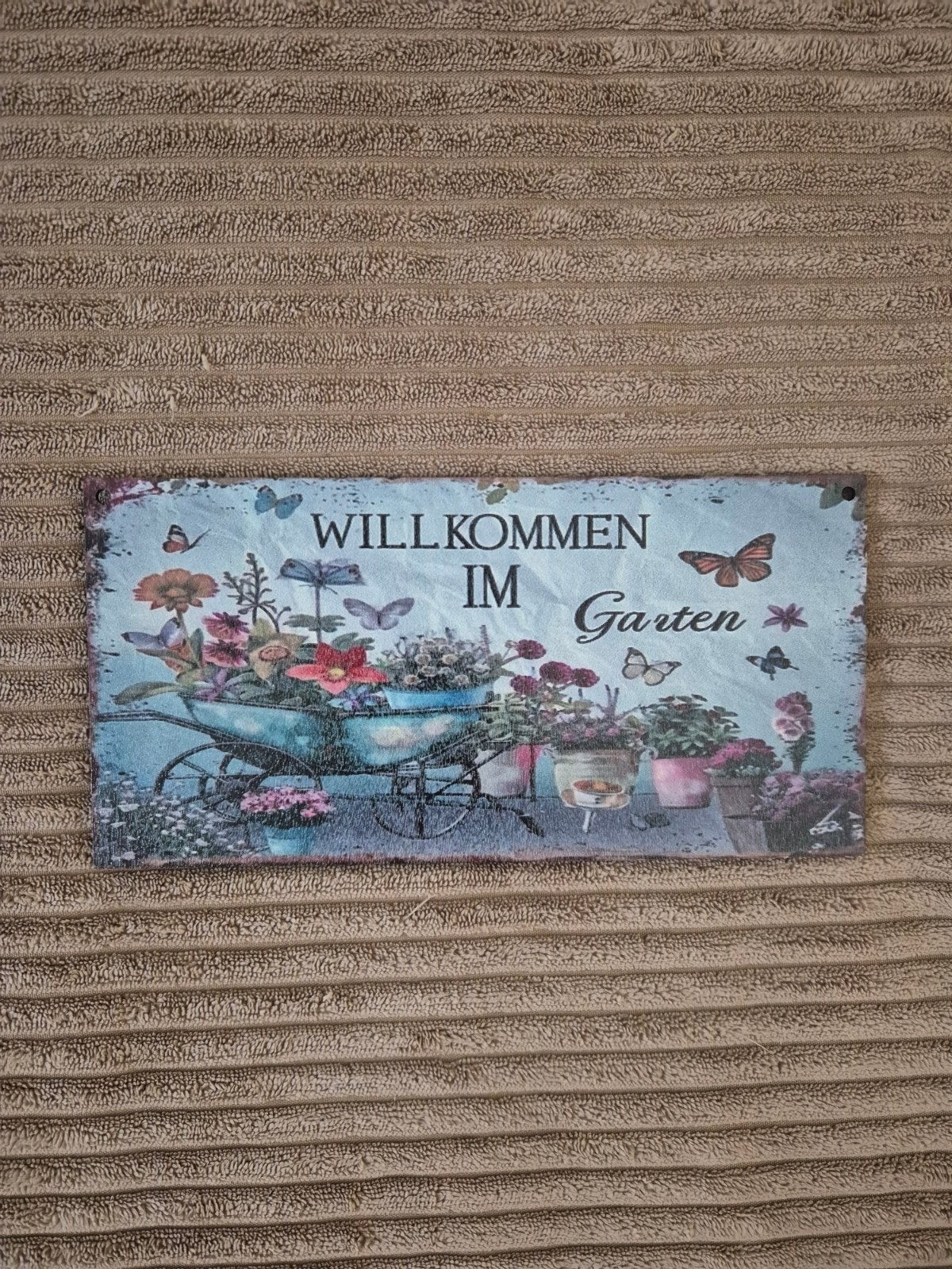 Decoratief Tuinbord 'Willkommen im Garten', Ophalen of Verzenden, Nieuw