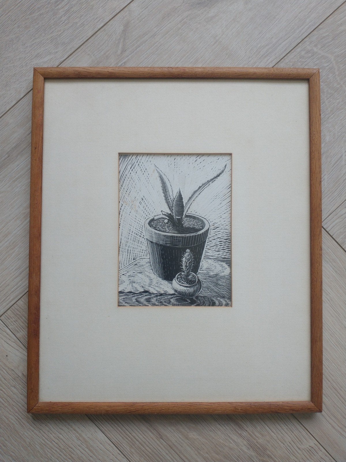 Bob Lokhorst - Stilleven (1976) - Houtsnede, Ingelijst, Ophalen of Verzenden, Flora en Fauna, 32 cm